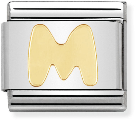 Nomination Classic Letter M 18ct Gold & Steel Charm 030101/13