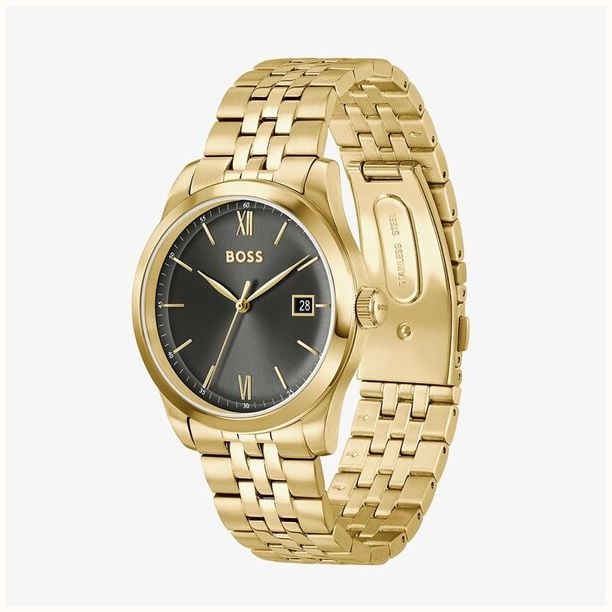 BOSS Men's 39mm Gold Plated Stainless Steel Black Dial Langford Watch 1514359 - alternative Ansicht 2