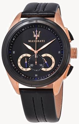 Maserati Traguardo | Black Leather Strap | Black Dial R8871612025