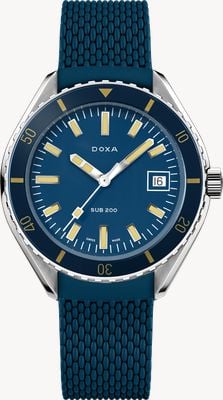 DOXA SUB 200 Caribbean (42mm) Dark Blue Iconic Dial / Dark Blue FKM Rubber Strap 799.10.201.32
