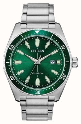 Citizen | eco drive sport homme | bracelet en acier inoxydable cadran vert AW1598-70X