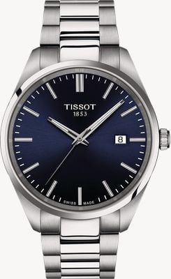 Tissot Heren pr 100 (40 mm) blauwe wijzerplaat / roestvrijstalen armband T1504101104100