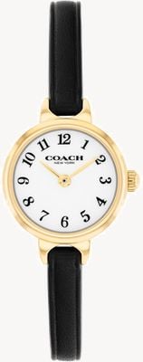 Coach Iris Two-Hand Quartz (22.5mm) White Dial / Black Leather Strap 14504654