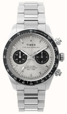 Timex ウォーターベリー ヘリテージ クロノグラフ (39mm) シルバーサンレイダイヤル / ステンレススチールブレスレット TW2Y19200