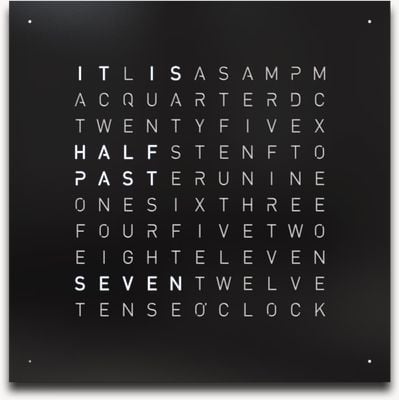 QLOCKTWO EARTH 45 STEEL SERIES BLACK PEPPER (English) - RAL 9005 Black QT4ENBLPC-UK BLACK