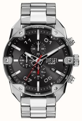 Diesel Cronografo Spiked (49 mm) quadrante nero / bracciale in acciaio inossidabile DZ4709
