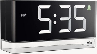 Braun Reloj despertador digital LED rectangular BC27 - negro - 18 cm de ancho x 9 cm de alto x 6,2 cm de profundidad (adaptador para Reino Unido) BC27BUK