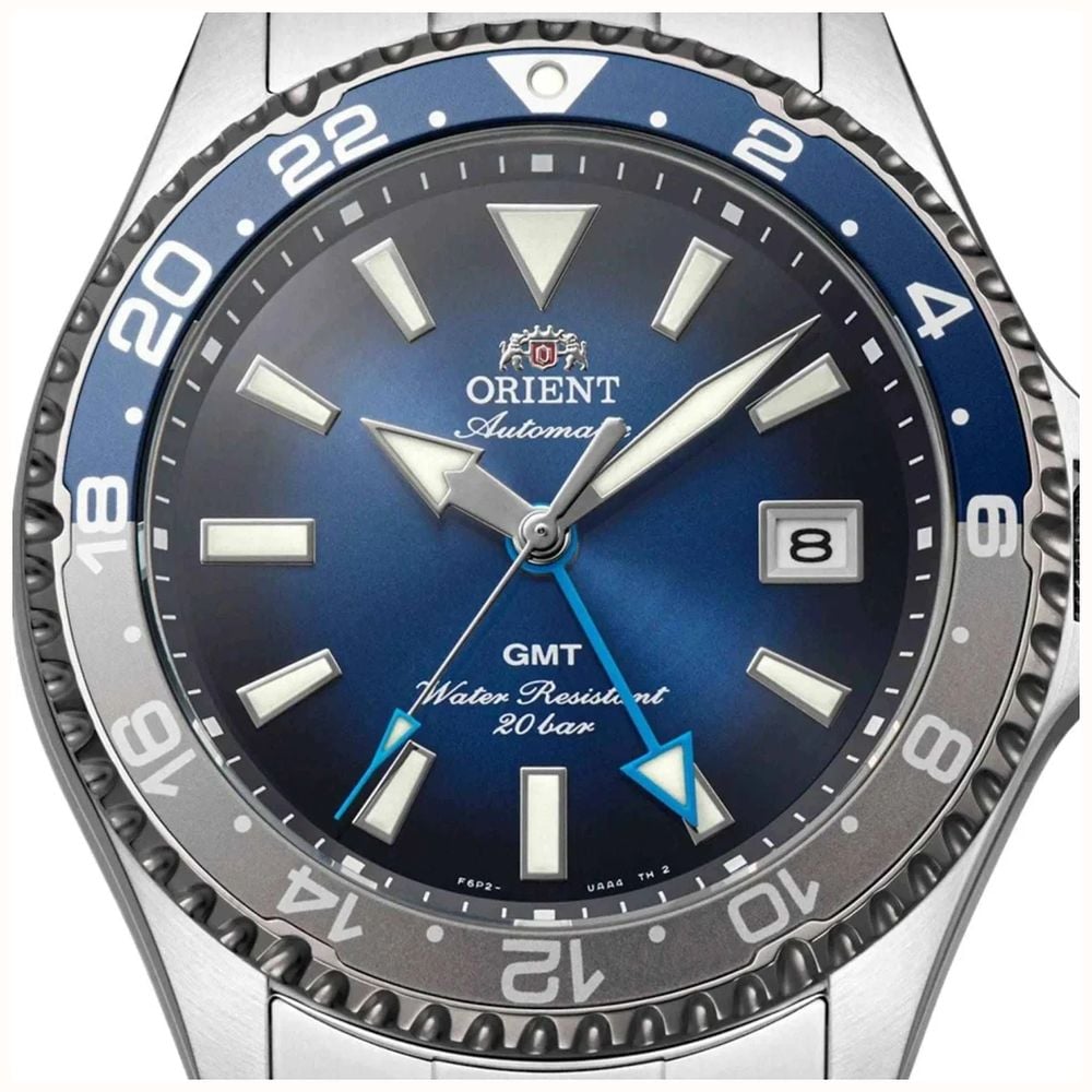Orient Mens Automatic Blue Gradient Dial 24-Hour Rotating Bezel Stainless Steel Bracelet RA-BC0005L30B - 备用视图 2
