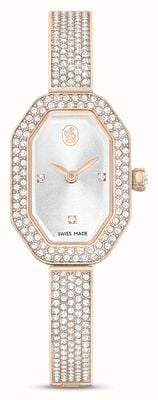 Swarovski Женский браслет dextera (20 мм) с серебряным циферблатом и кристаллами из нержавеющей стали цвета розового золота 5672987