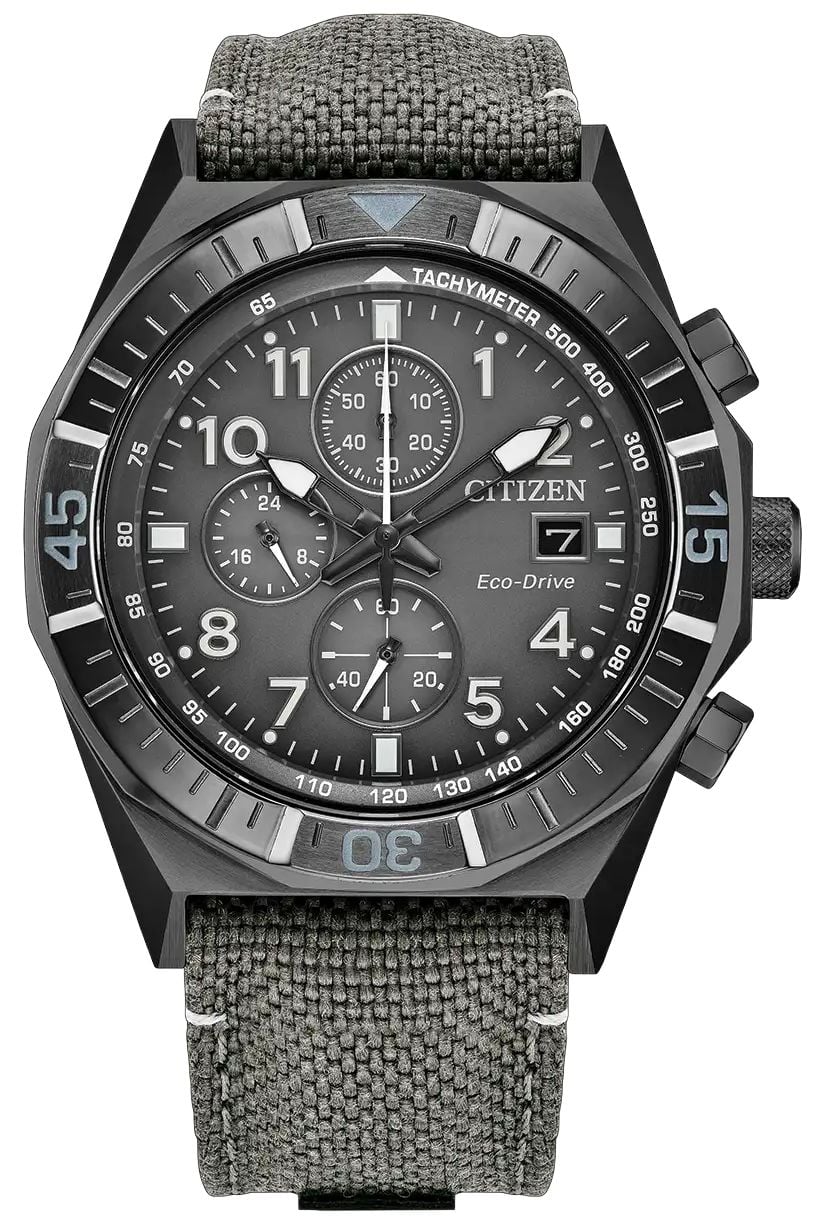 Citizen EcoDrive Nighthawk Chronograph 42mm Grey Dial  Watch