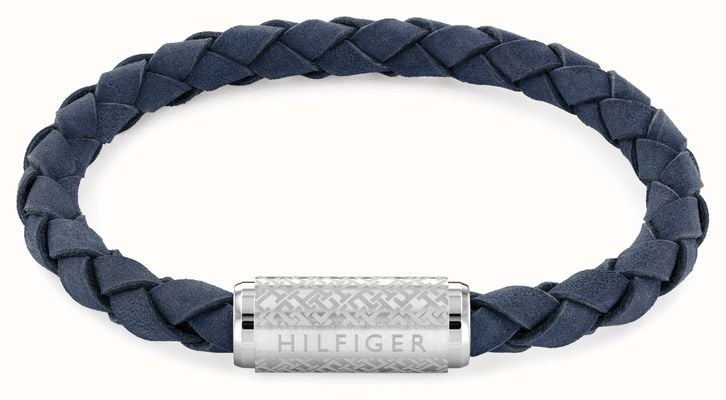 Tommy Hilfiger Men's Bracelet | Blue Braided Leather | Stainless Steel 2790480