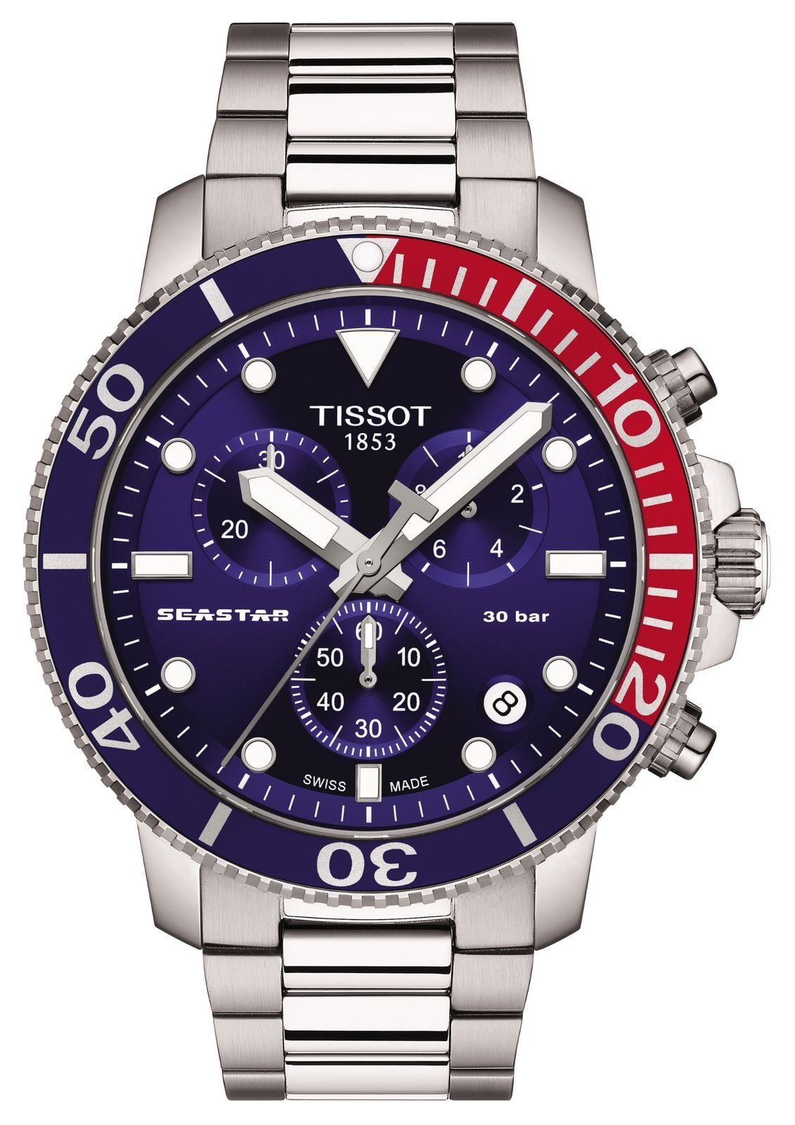 Tissot chronographe quartz Seastar 1000 bleue montre