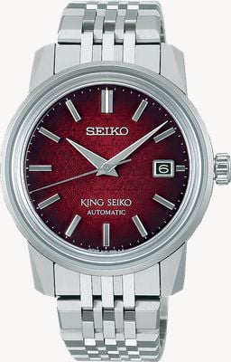 King Seiko KSK 6L 'Garyu-Bai Red' (38,6 mm) mostrador vermelho / pulseira de aço inoxidável SJE103J1