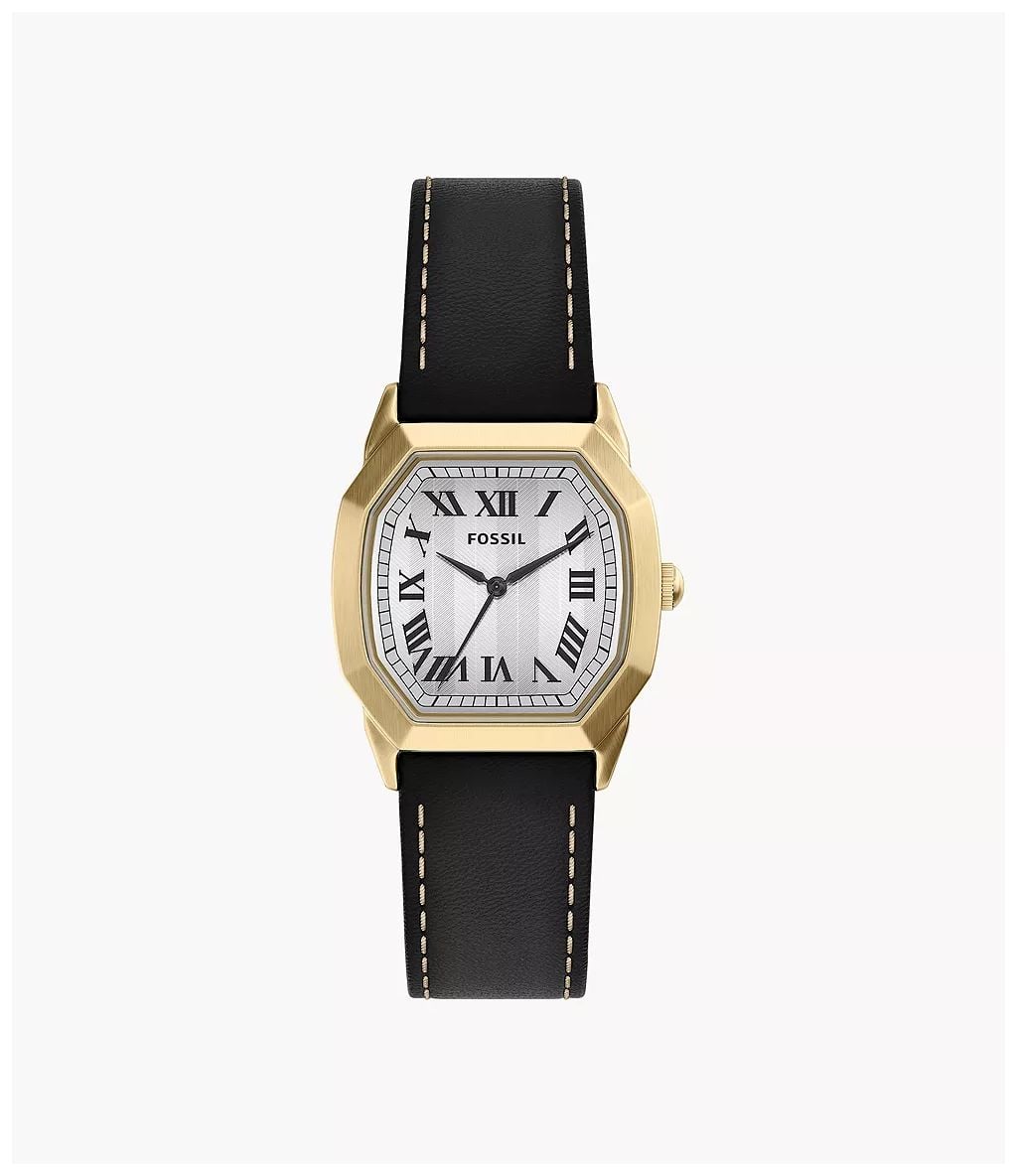 Fossil Fossil Men's Harlow Three-Hand Black Leather Watch, Fs6215 in Multi