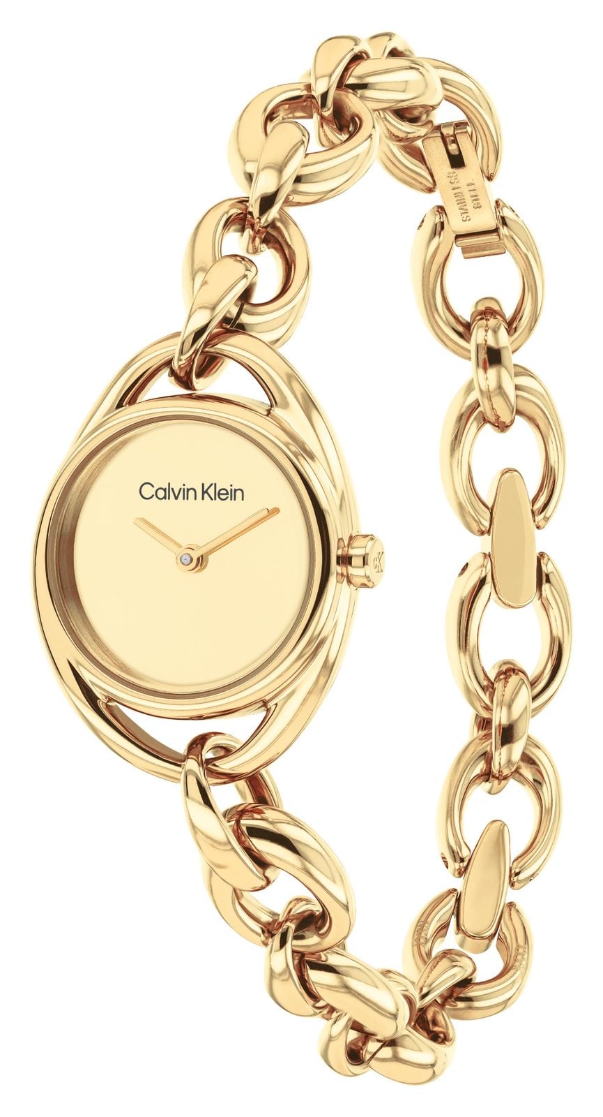 Calvin Klein Pure Link (25 mm) cadran or / bracelet acier montre