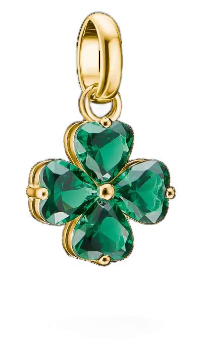 Thomas Sabo Cloverleaf Charm with green nanocrystal in a Jewellery