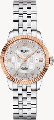 Tissot Le Locle lunette en or 18 carats (29 mm) cadran argenté / bracelet en acier inoxydable T9322074103600