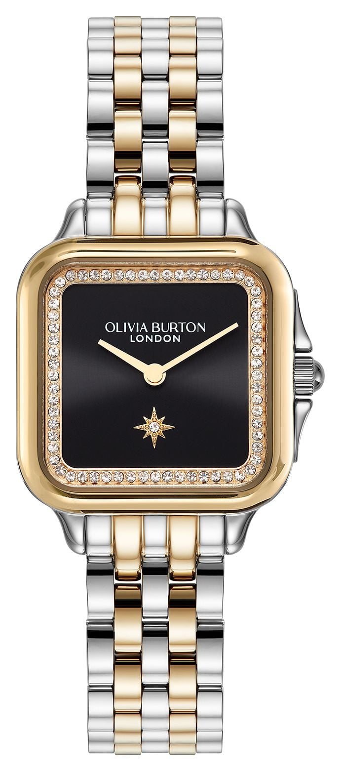Olivia Burton Grosvenor (28 mm) cadran carrÃ© noir / montre