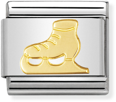 Nomination Classic Ice Skate 18ct Gold & Steel Charm 030106/01