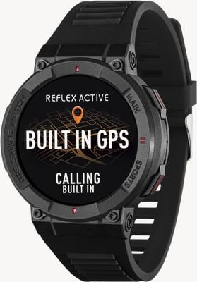 Reflex Active Serie 43 GPS-Sportuhr mit Smart-Calling (50 mm) mit schwarzen Silikonbändern RA43-2214
