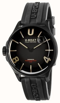 U-Boat Darkmoon pvd (40mm) cadran noir / bracelet caoutchouc vulcanisé noir 9019/A