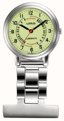 Lorus Часы для медсестры с брелком, кварцевый (30 мм) циферблат lumibrite® / нержавеющая сталь RG253CX9