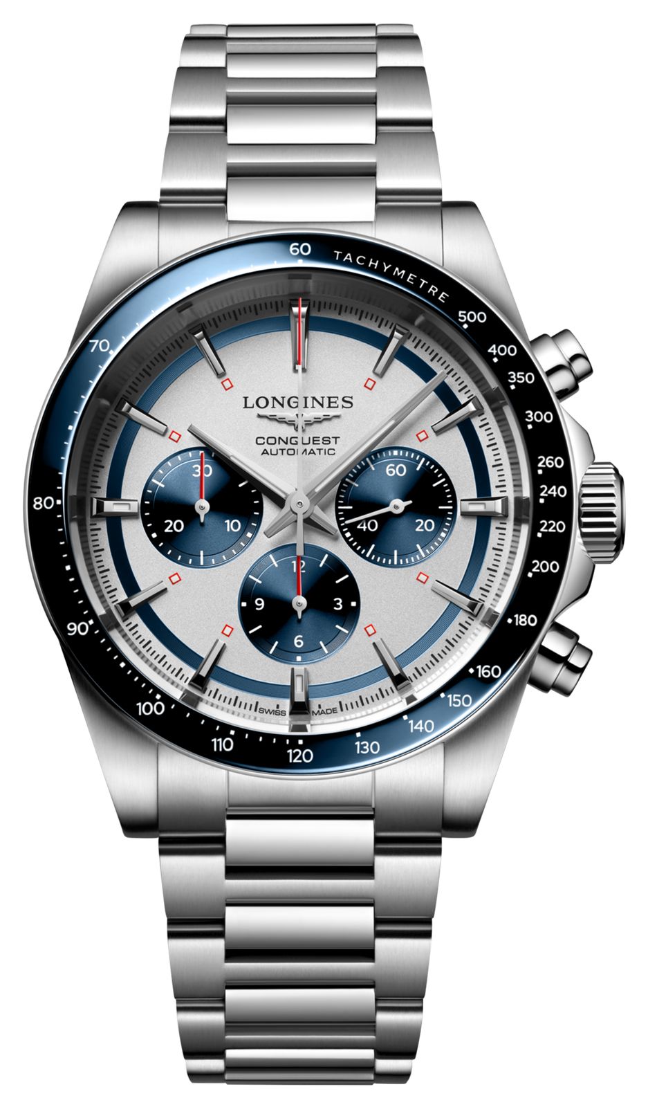 LONGINES Chronographe automatique Conquest (42 mm), cadran montre