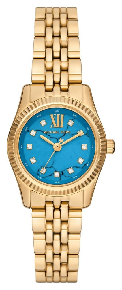 Michael kors women's gold watch with blue face hotsell