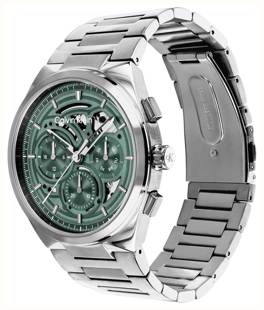 Calvin Klein Distinguish Multifunction Quartz (44mm) Green Dial / Stainless Steel Bracelet 25200572 - vista alternativa 3
