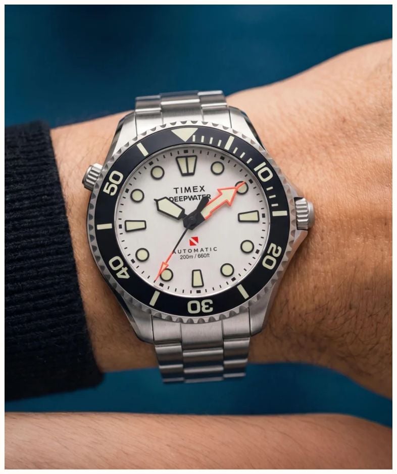 Timex DEEPWATER MERIDIAN Mens Stainless Steel Bracelet With White Dial TW3A01600 - alternative Ansicht 5