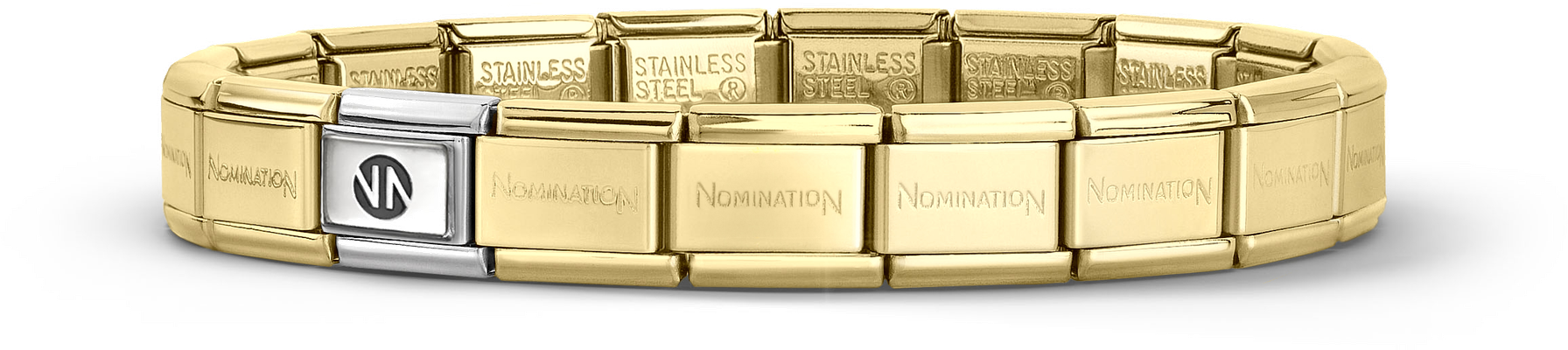 Nomination COMPOSABLE Classic Starter Bracelet in Golden PVD - (14 links) 030001/SI/008-14