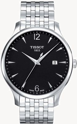 Tissot | herenklassieker | roestvrijstalen armband | zwarte wijzerplaat | T0636101105700