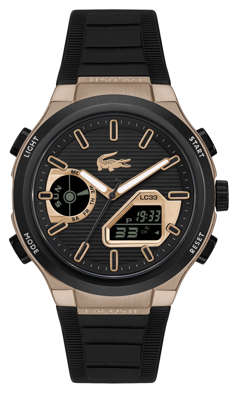 Lacoste Lacoste Men's Lc33 Black Silicone Analog-Digital Watch