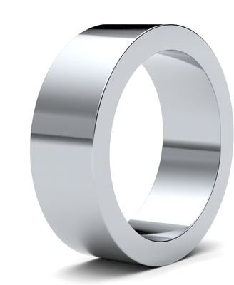 James Moore Wedding Rings | 9ct White Gold | 7mm | Heavy | Flat | AG_7GHF-9W