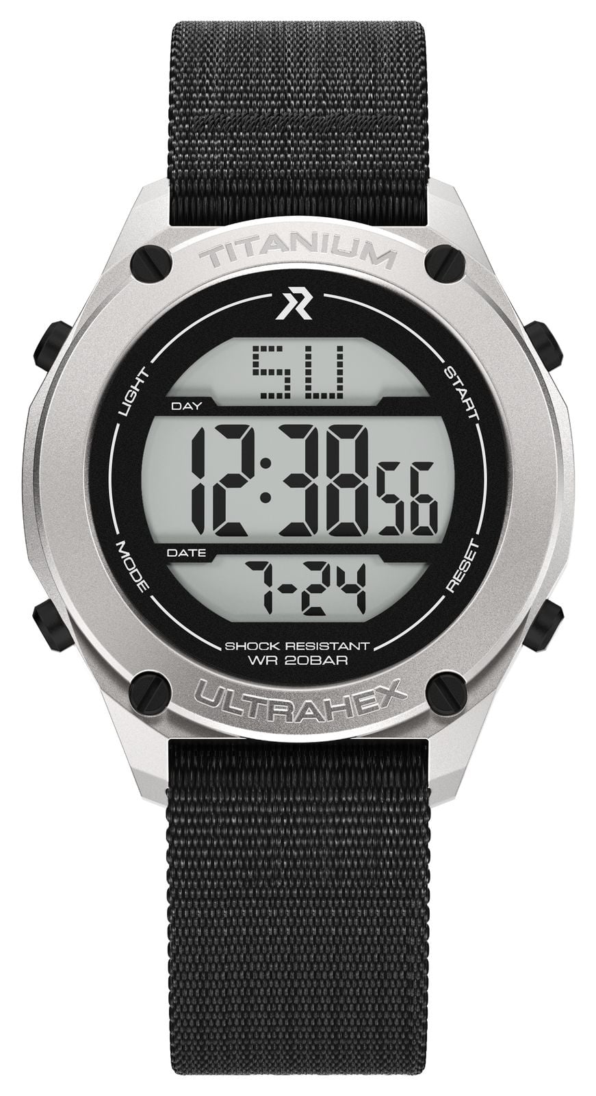 RZE Utd-8080 multifonction (42mm) affichage positif / montre