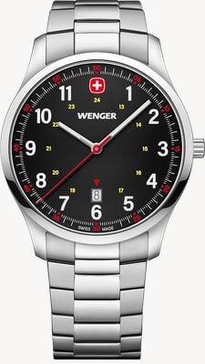 Wenger City Sport Quartz (42mm) Matte Black Dial / Stainless Steel Bracelet 01.1441.131