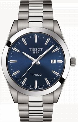 Tissot Panowie tytan | szaro-srebrna bransoletka z tytanu | niebieska tarcza T1274104404100