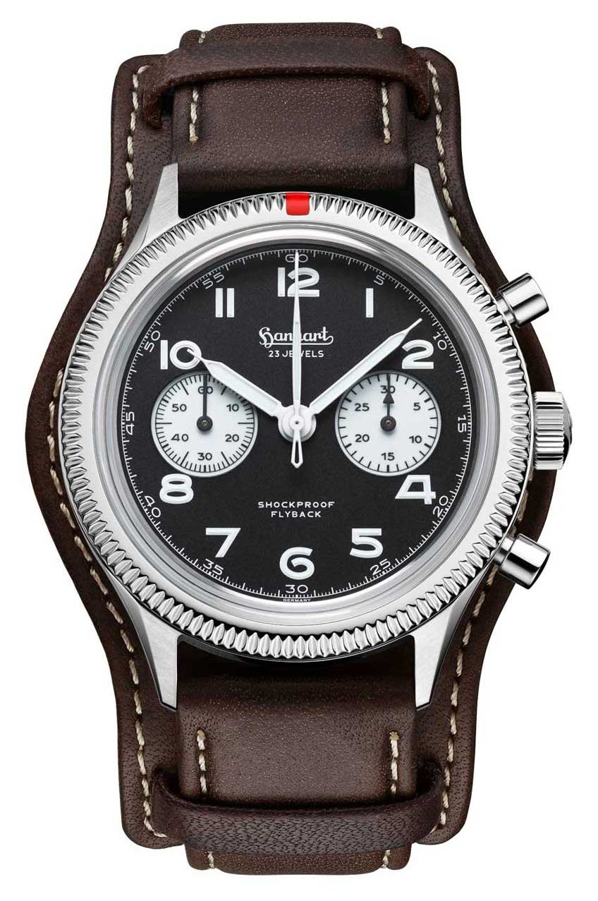 Hanhart 417 ES Flyback Reverse Panda (42 mm) Cadran noir / montre