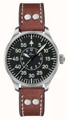 Laco Aachen Automatic (39mm) Black Dial / Brown Leather Strap 861990