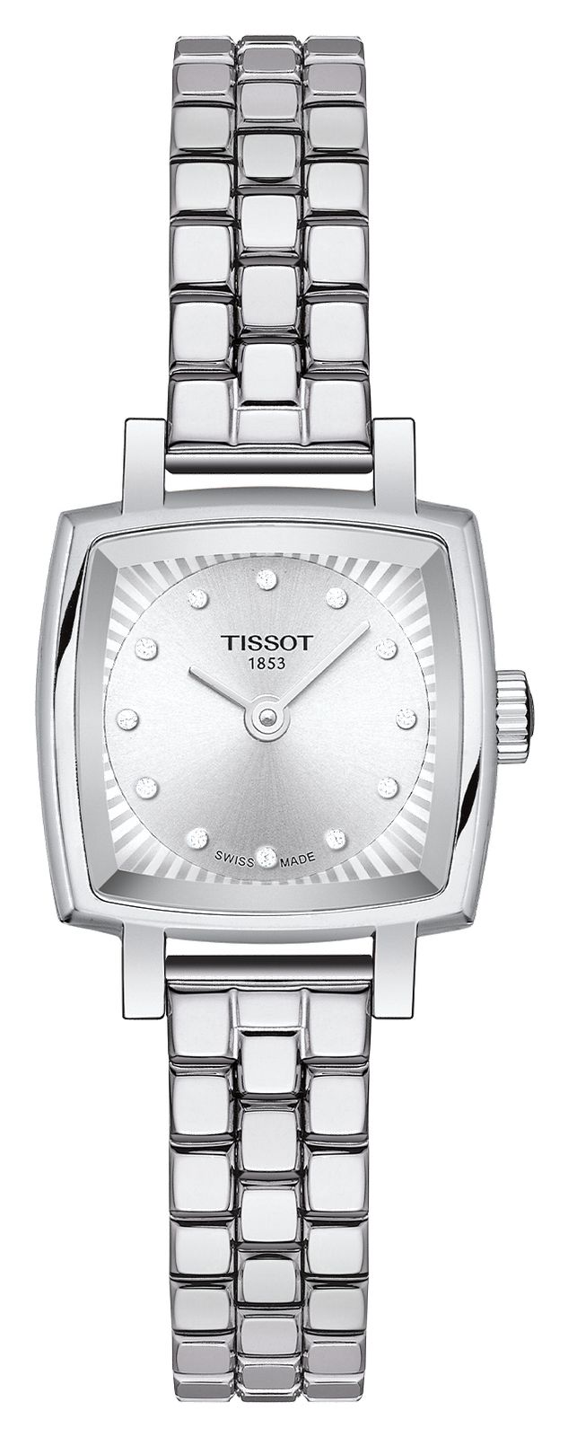 Tissot Joli cadran argentÃ© carrÃ© (20 mm) / acier montre