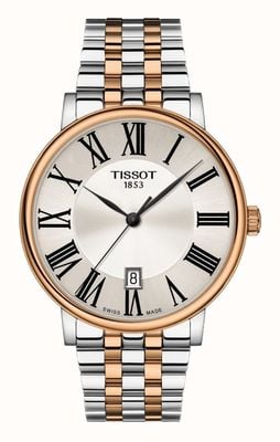 Tissot | мужская карсон | серебряный циферблат | двухцветная нержавеющая сталь T1224102203300