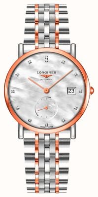 LONGINES De Longines elegante collectie (34,5 mm) parelmoeren wijzerplaat / tweekleurige armband L43125877