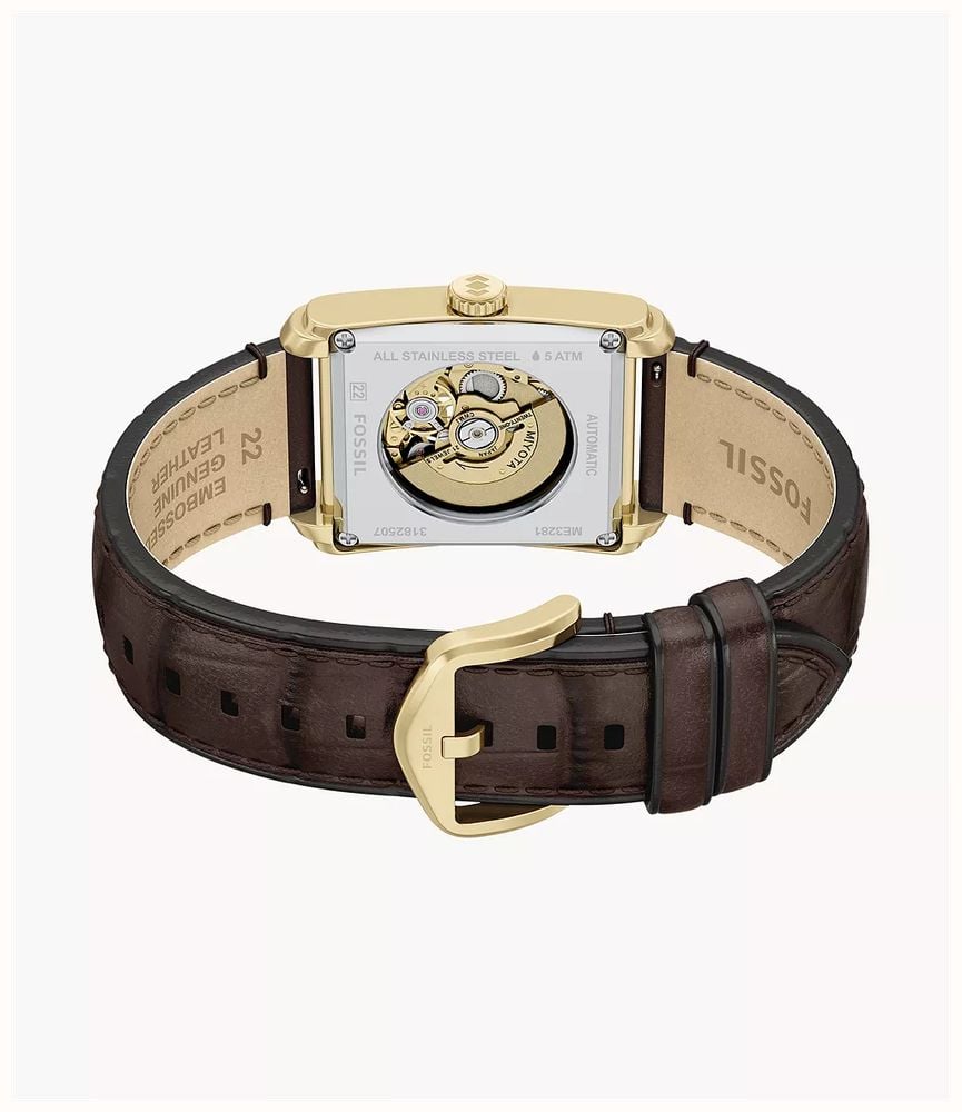 Fossil Carraway 30 mm Automatic Brown Croco Leather Watch ME3281 - alternate view 4