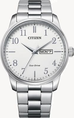 Citizen Herren | Öko-Antrieb | weißes Zifferblatt | Edelstahlarmband BM8550-81A