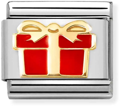 Nomination Classic Gift Box 18ct Gold & Steel Enamel Charm 030272/70
