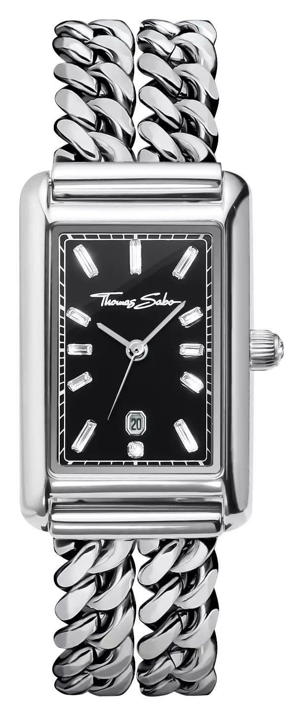 Thomas Sabo Bold Elegance Crystal Quartz 22mm Black Dial Watch Thomas Sabo Bold Elegance Crystal Quartz 22mm Black Dial Watch