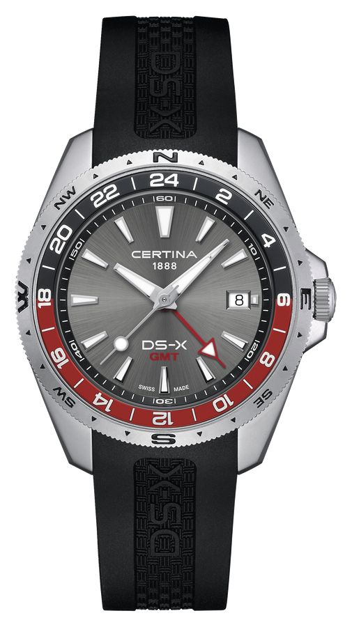 Certina DS-X Quartz GMT (41 mm) Cadran gris / montre