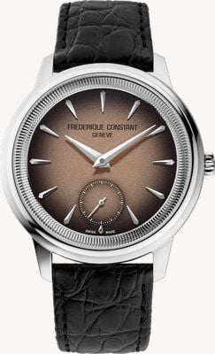 Frederique Constant Classics moneta 手巻き リミテッドエディション (38.5mm) グレインドサーモン-ブラック文字盤 / ブラックレザーストラップ FC-435BBL3S6