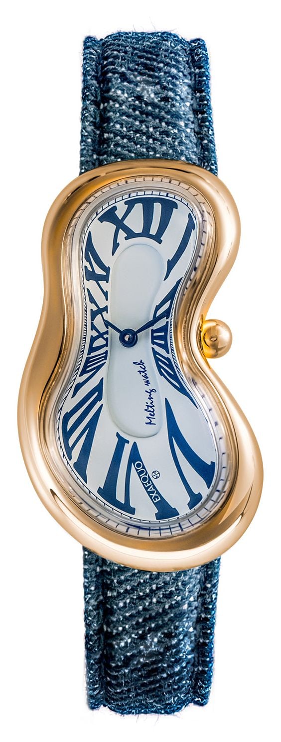 Exaequo Melting Watch classique PVD or jaune (28 mm) montre