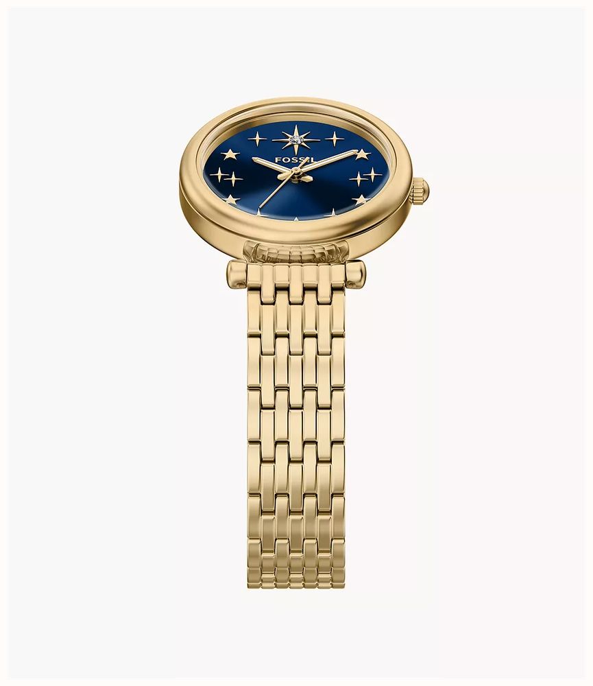 Fossil Carlie 28 mm Three-Hand Gold-Tone Stainless Steel ES5521 - vista alternativa 3